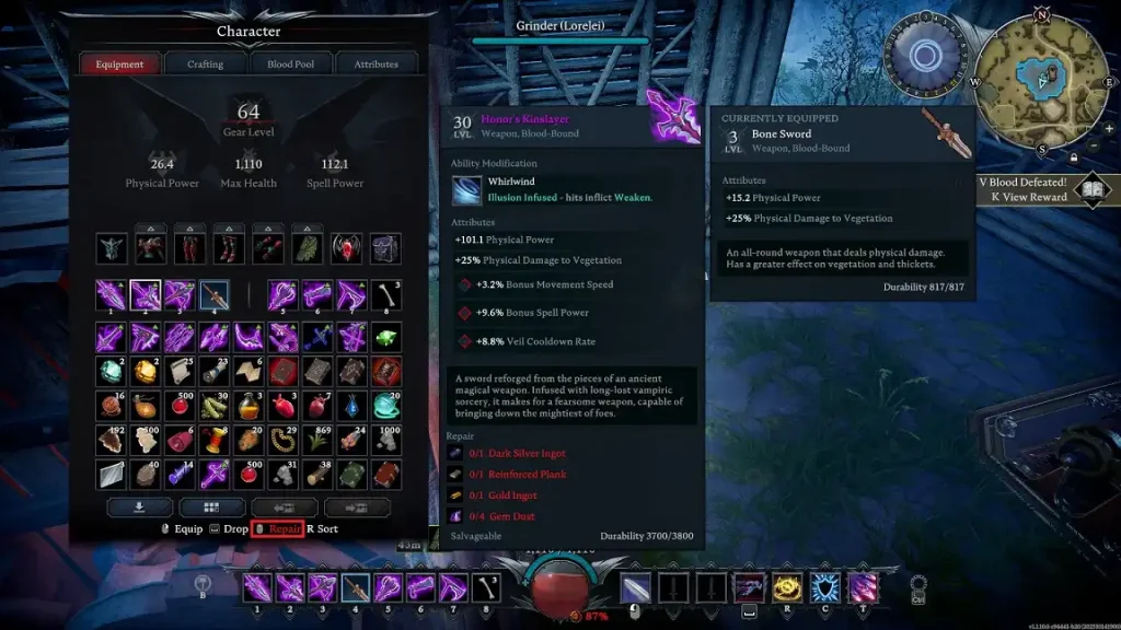 V Rising Repair Gear