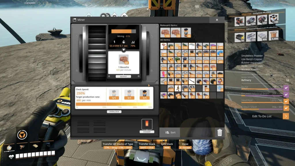 Satisfactory Bauxite Crafting screenshot