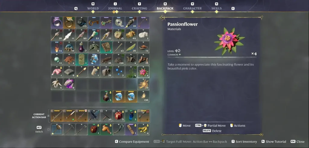 Enshrouded Passionflower Inventory