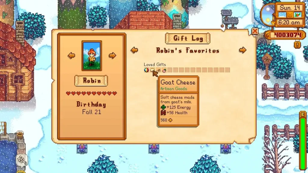 Stardew Valley Robin Gifts