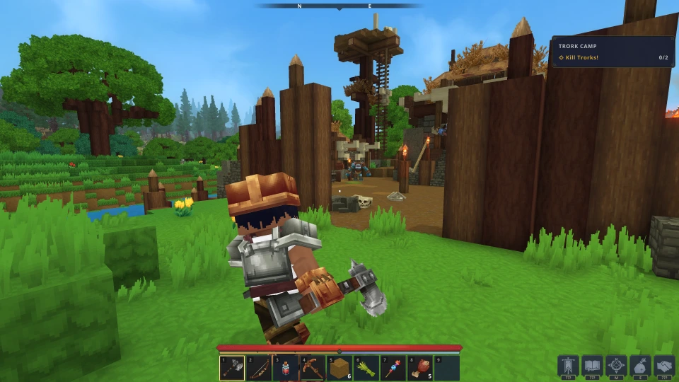 Hytale player with an axe screenshot