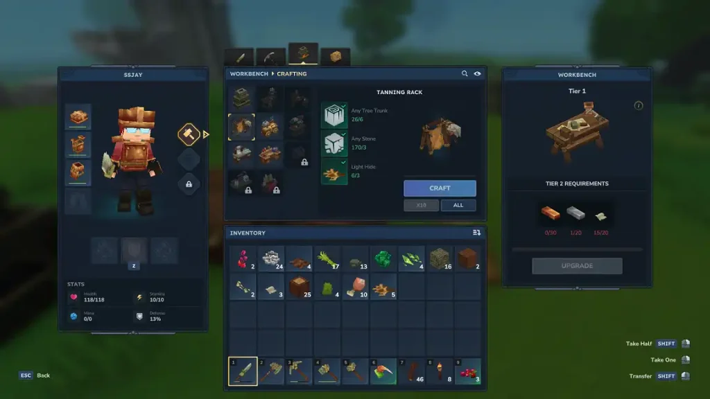 Hytale Tanning Rack Crafting Recipe