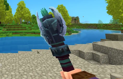 Hytale Player Holding One Handed Axe in Hand Screenshot