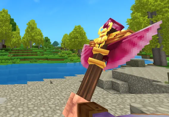 Hytale Player Holding Battleaxe in Hand Screenshot