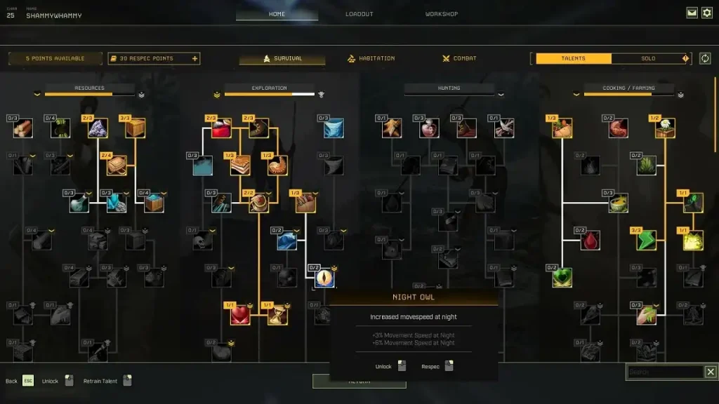 Icarus Respec Talents