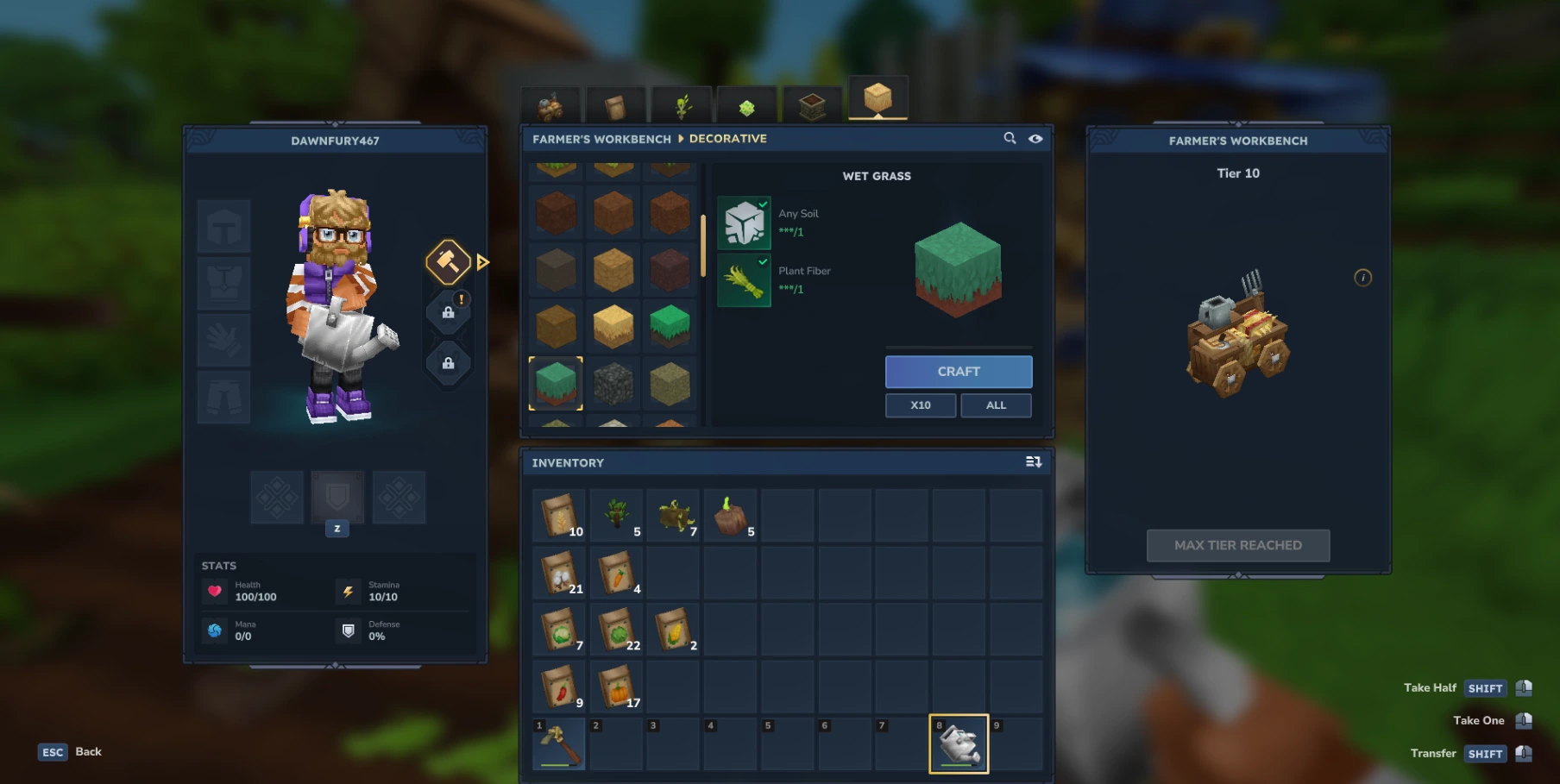Hytale Decorative Farming Tab screenshot
