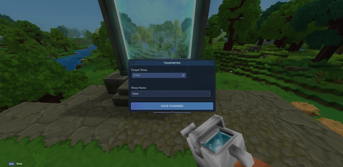 Hytale Teleporter UI screenshot