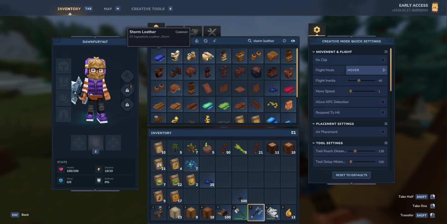 Storm Leather Creative Mode screenshot