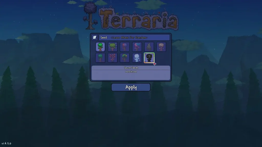 Terraria World Seed Select