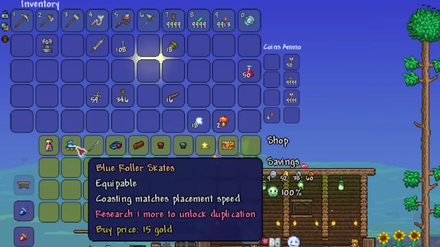 Terraria Roller Skates Mount screenshot
