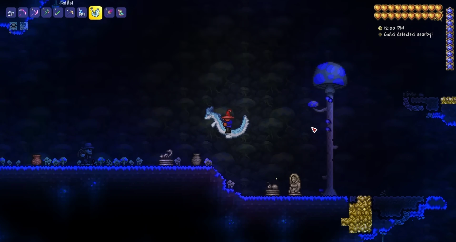 Terraria Chillet Mount in a Cavern screenshot