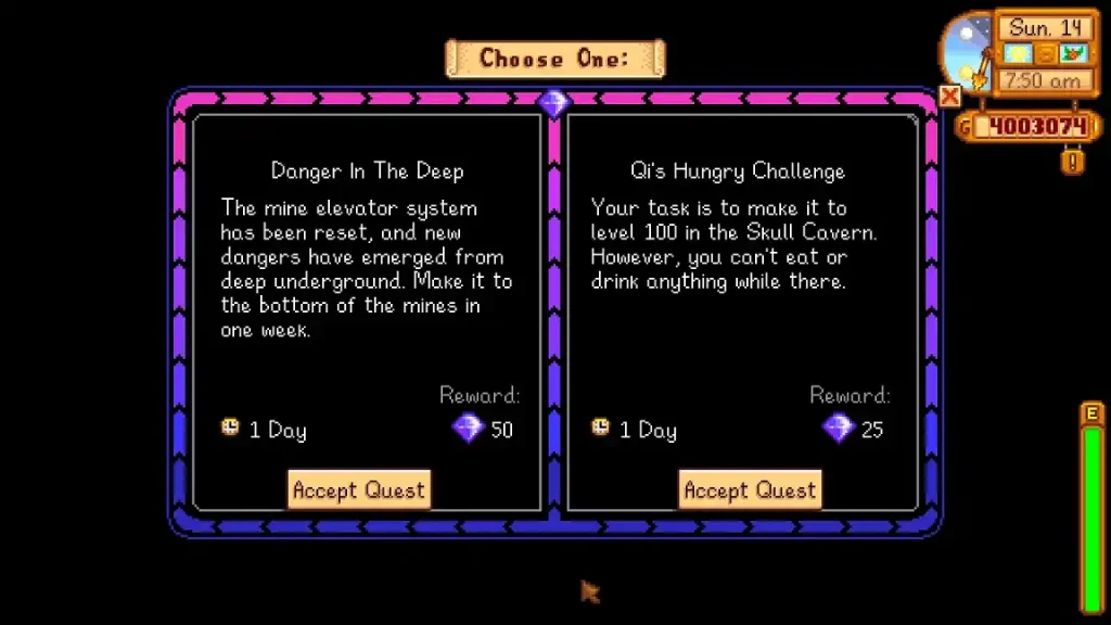 Stardew Valley Mr. Qi Special Orders
