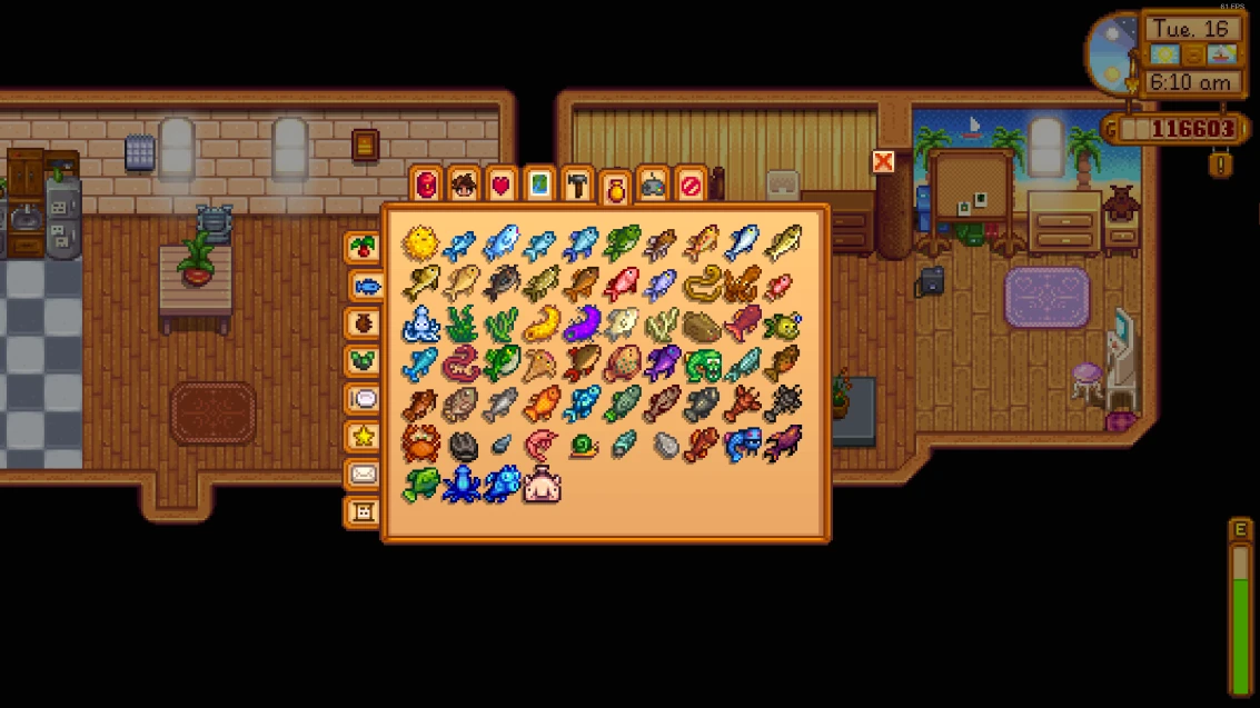 Stardew Valley Fish Collection screenshot