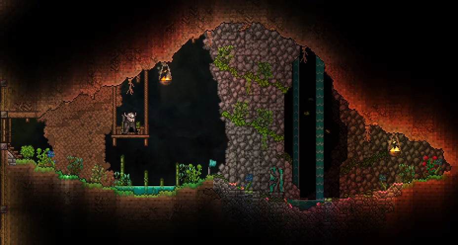 Terraria Caves with Moss screenshot