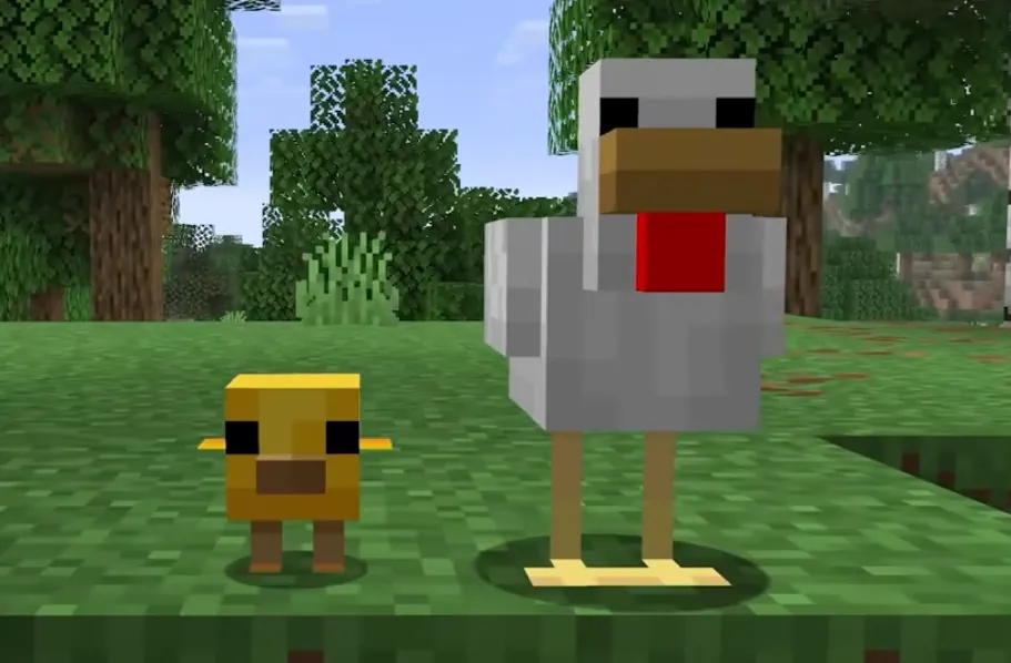 Minecraft Chicken And Chick Screenshot
