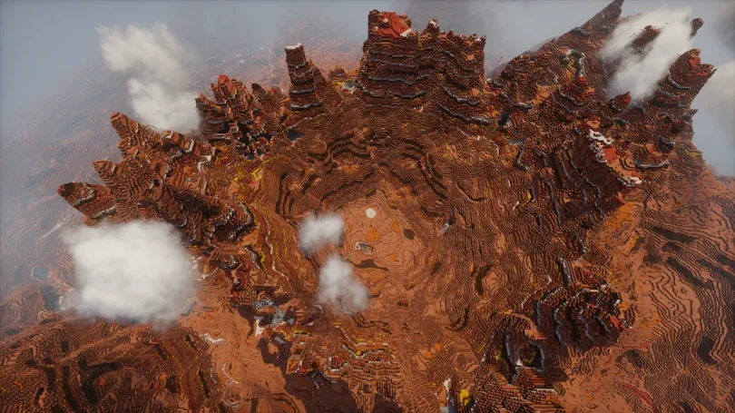 Minecraft Badlands Deep Crater Screenshot