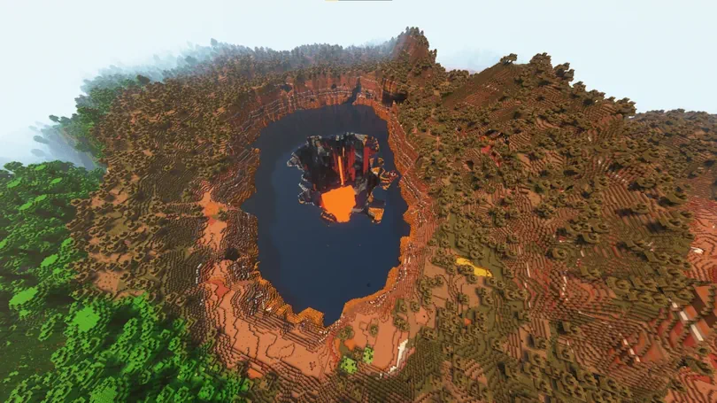 Minecraft Badlands Sinkhole Screenshot