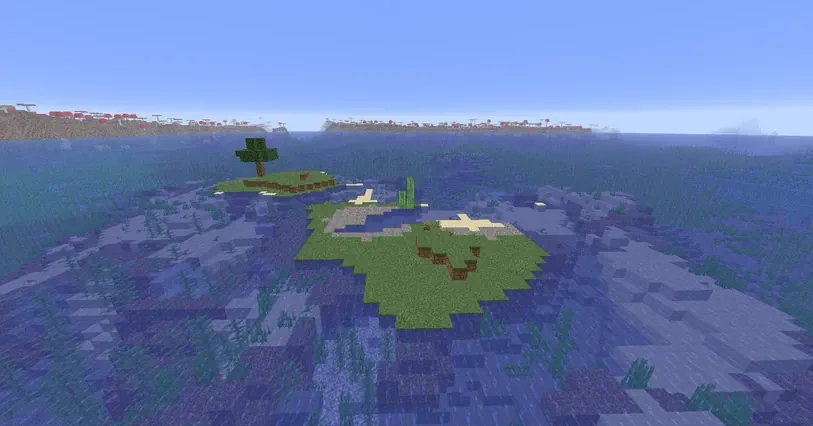 Minecraft Regular Island in Middle of Mushroom Island Lake Screenshot