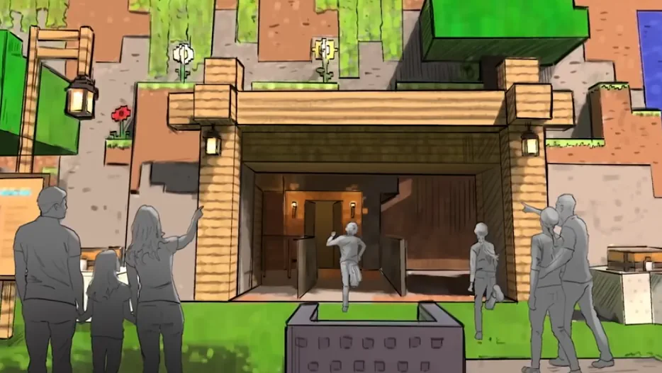 Minecraft World Ride Entrance Concept Art