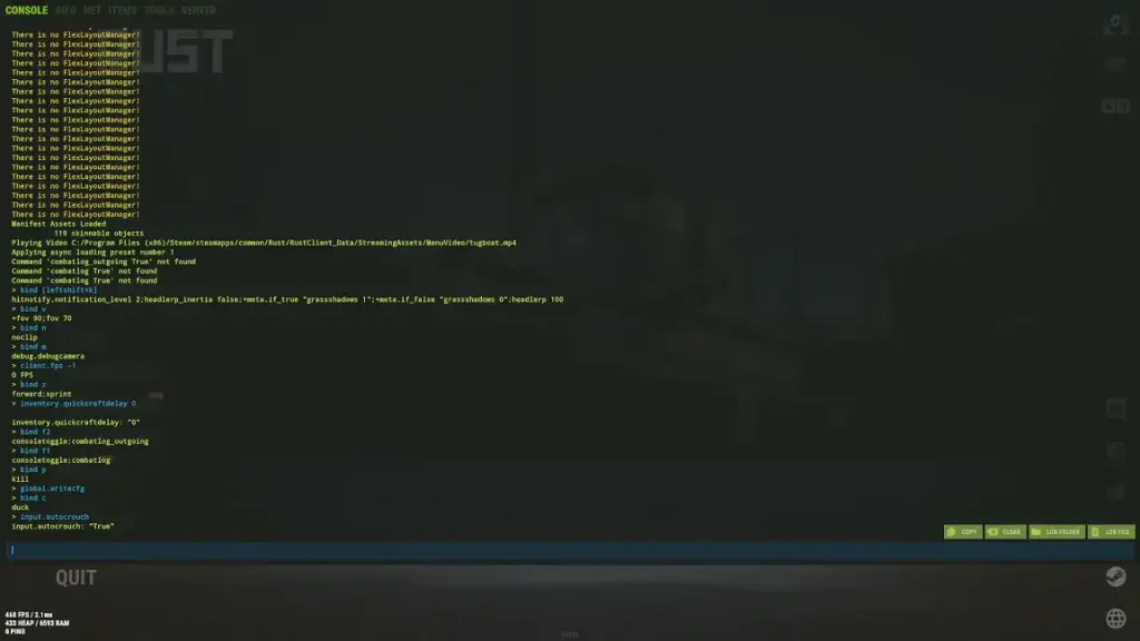 Rust Console Commands