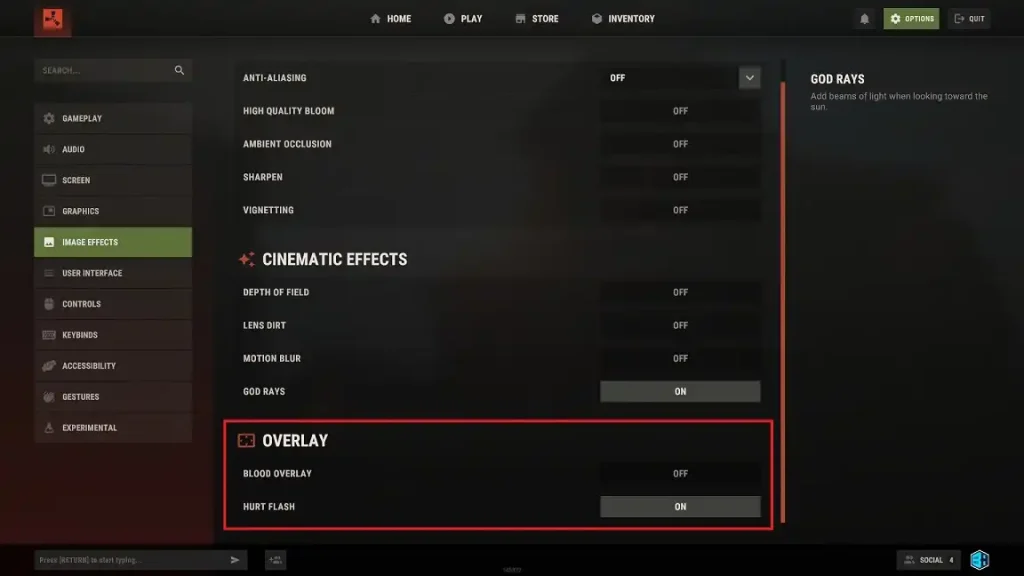 Rust Overlay Settings