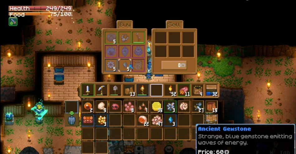 Core Keeper Mysterious Idol & Cloaked Merchant screenshot