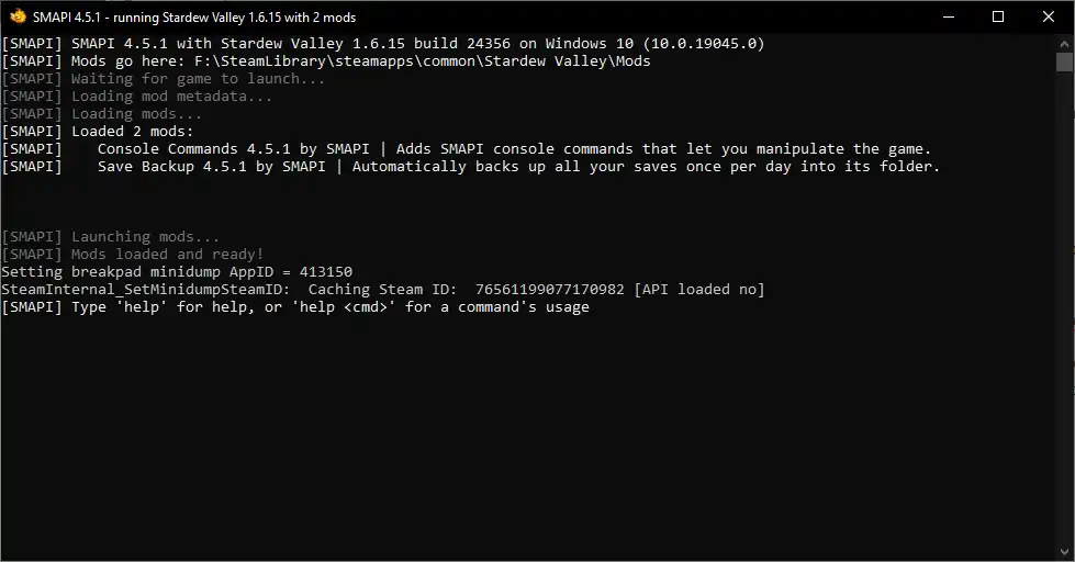 Stardew Valley Use Console Commands