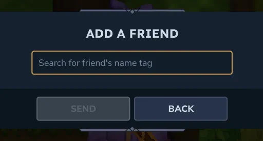 Add Friend Text Box Screenshot