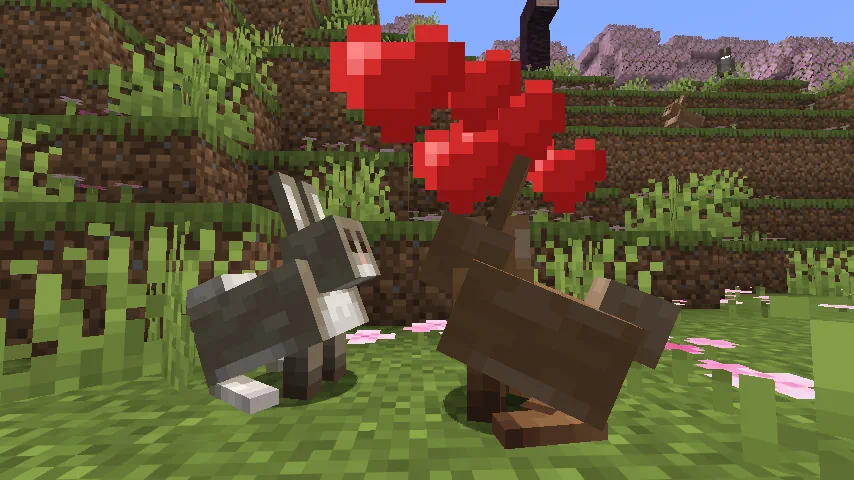 Minecraft Rabbits Hearts Screenshot