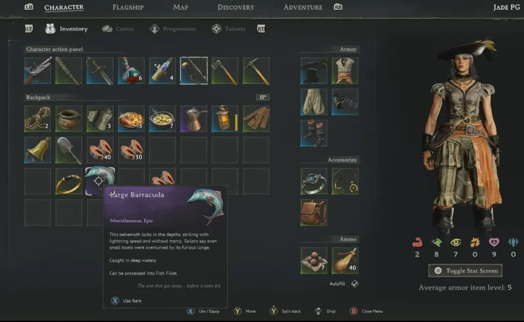 Windrose Fishing Inventory screenshot