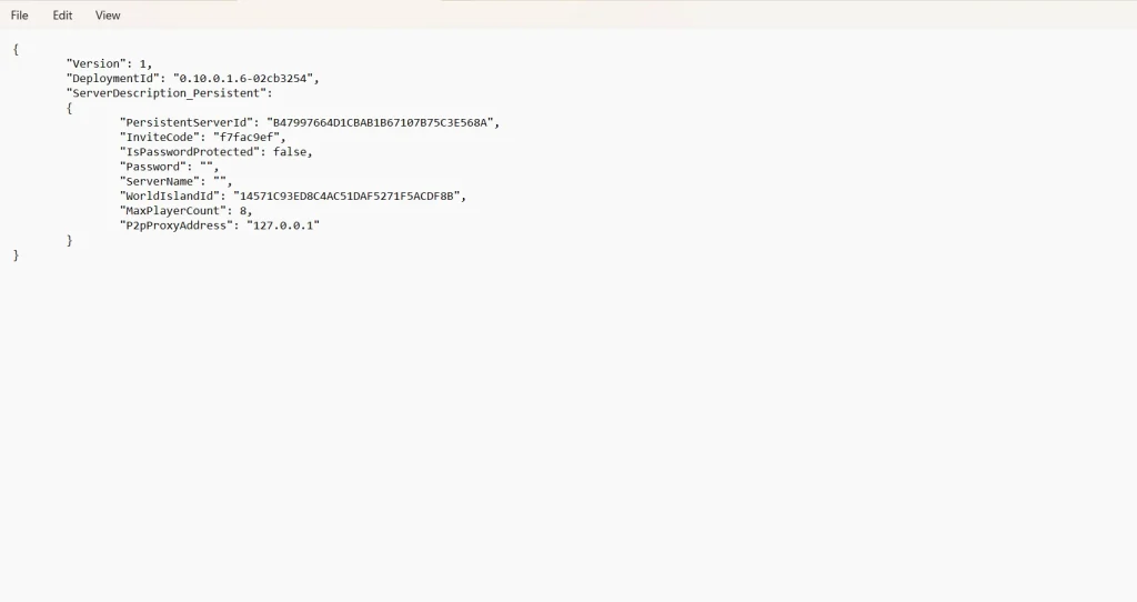 List of Server Configuration Options Windrose screenshot