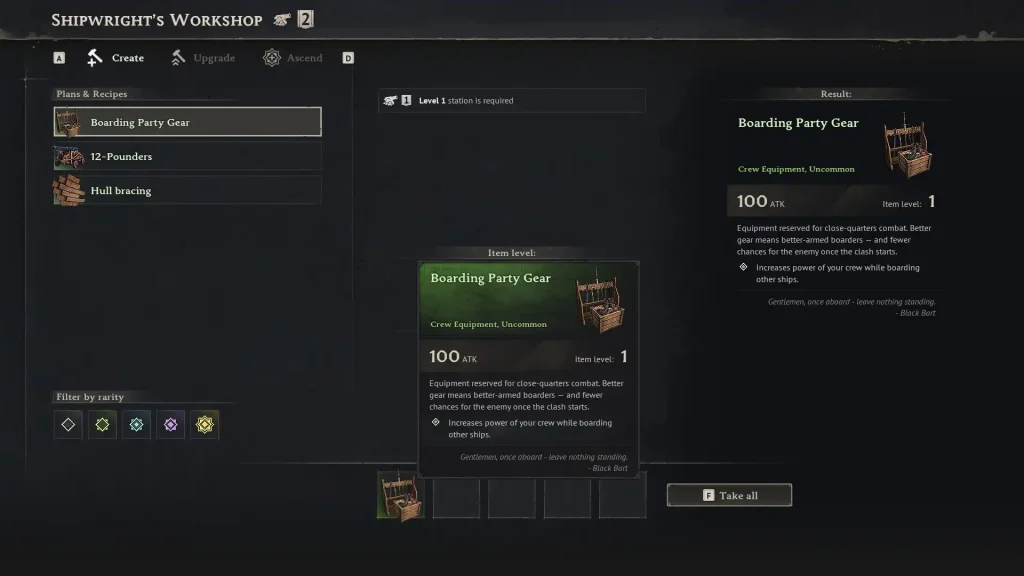 Windrose Boarding Party Gear Craft