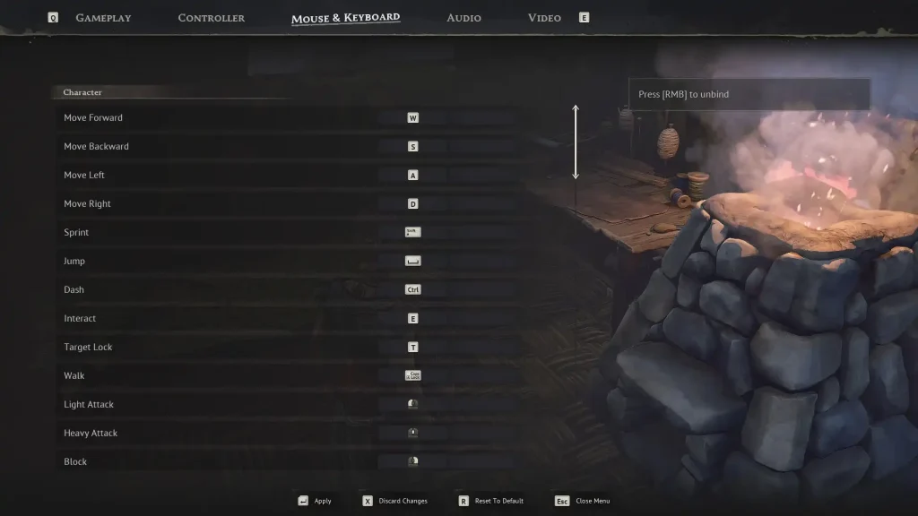 Windrose Keyboard Controls