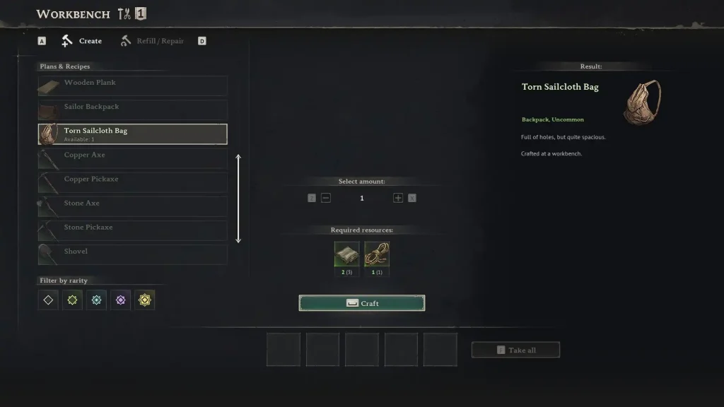 Windrose Torn Sailcloth Bag