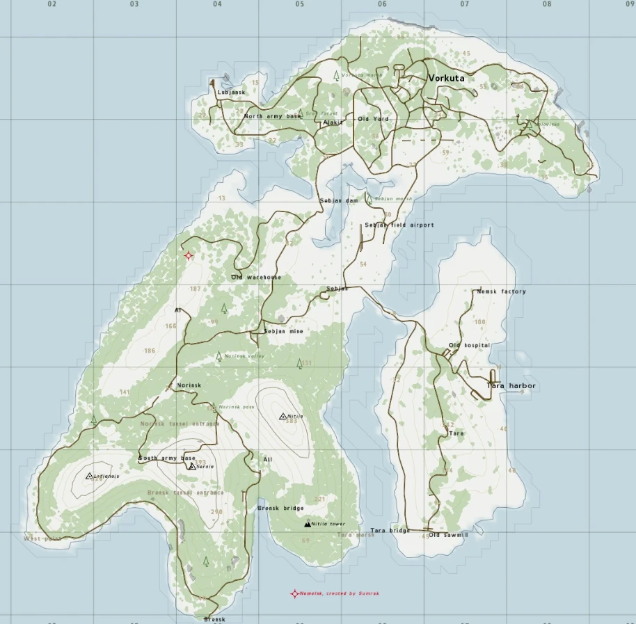 DayZ Namalsk map screenshot