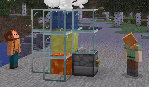 Minecraft Players at Custom Geyser Snapshot Official Promo Screenshot