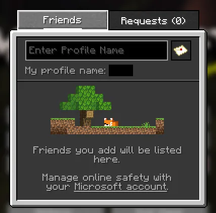 Minecraft Java Friends List Screenshot