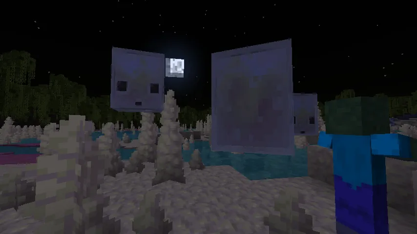 Minecraft Sulfur Cubes at Night Screenshot
