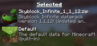 Minecraft Skyblock Installation Screenshot