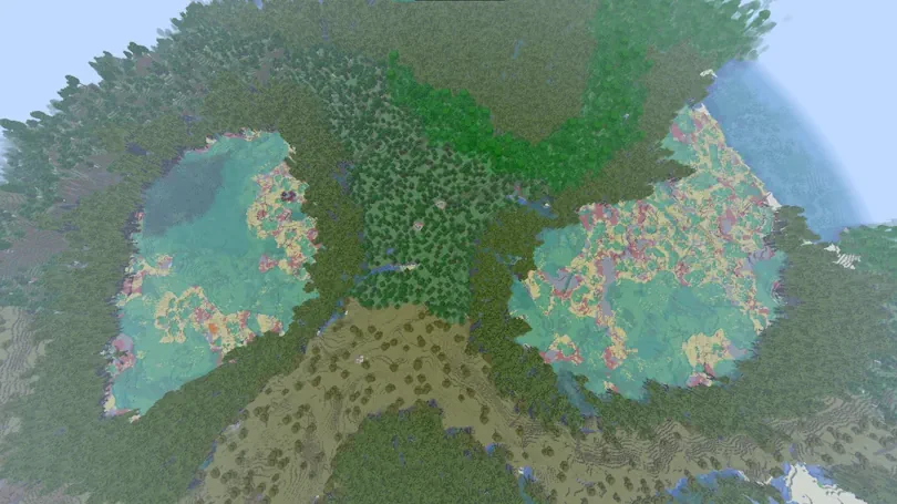 Minecraft Surface Sulfur Caves Twin Lakes Screenshot