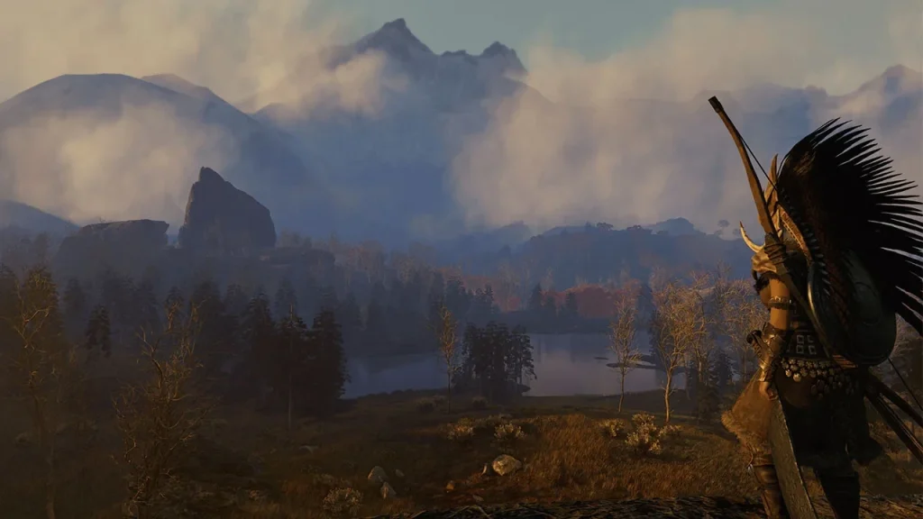 Soulmask Tribesman Looking Over Landscape screenshot