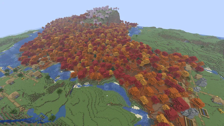 Minecraft Dappled Forest & Cherry Blossom Hill Screenshot