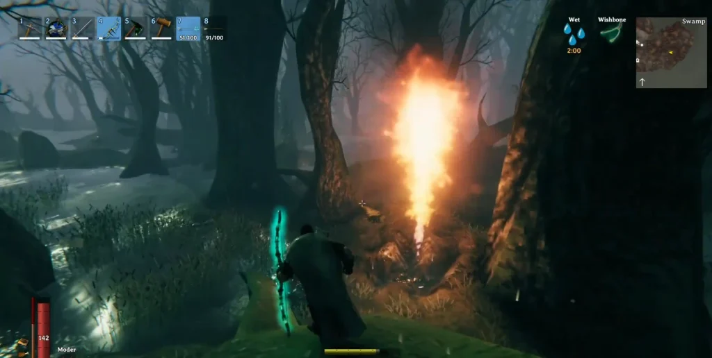 Valheim Player with Draugr Fang Bow screenshot