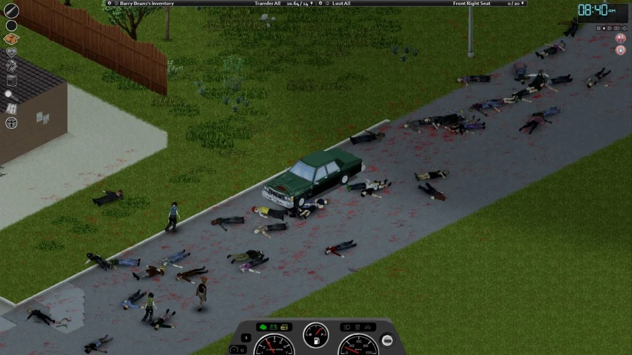 Project Zomboid Car Running Over Zombies screenshot