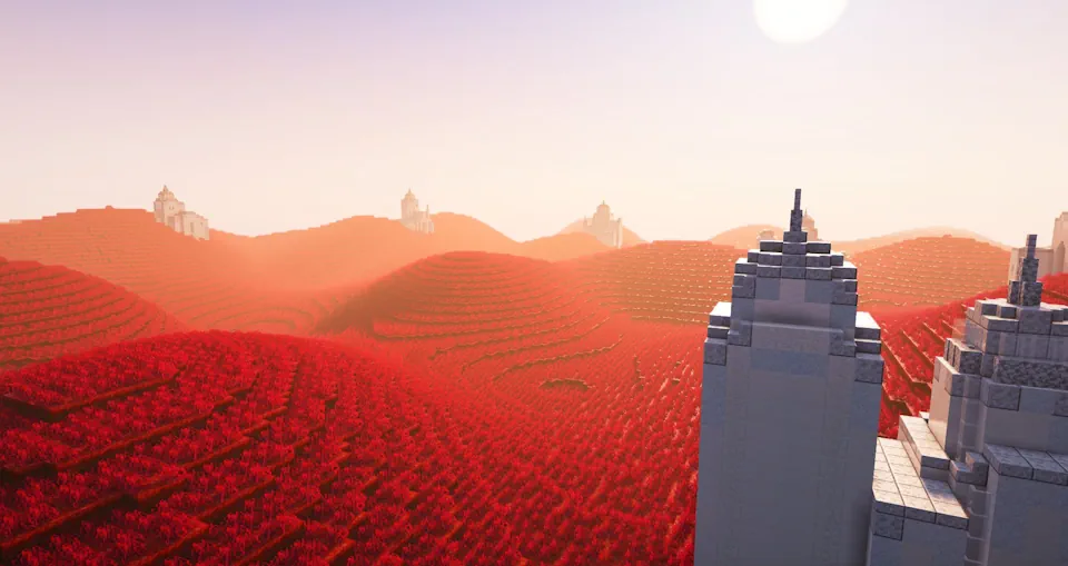 Minecraft A World That Doesn't Exist Red Fields Screenshot