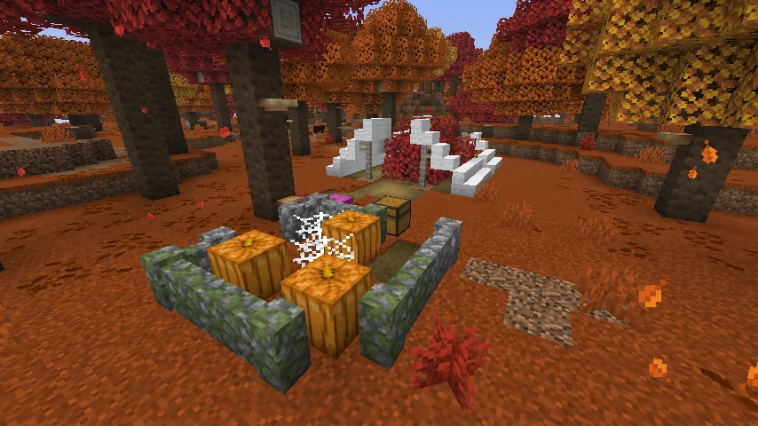 Minecraft Dappled Forest Camp & Pumpkin Patch Screenshot
