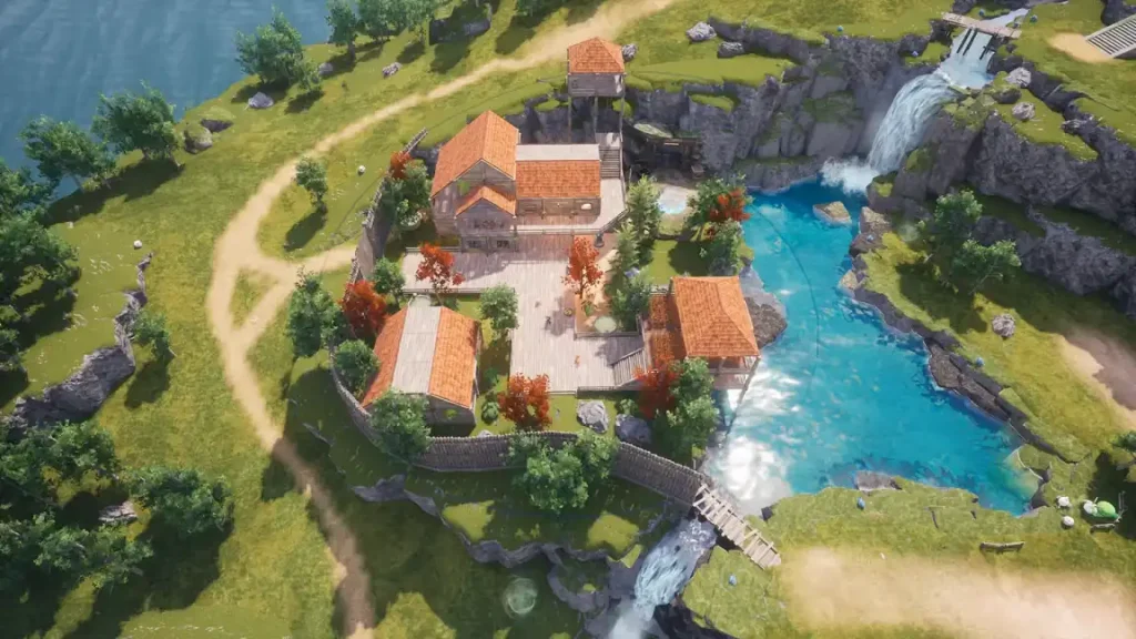 Palworld Base Build Waterfall Progression Estate