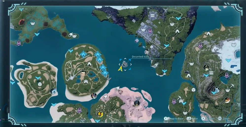 Palworld Deserted Islet Map Location screenshot