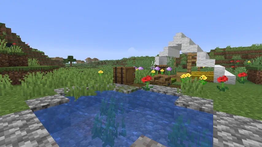 Minecraft Meadow Abandoned Camp Screenshot