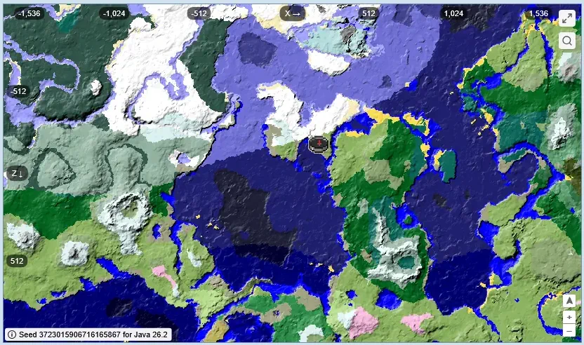 Minecraft ChunkBase Seed Map Screenshot